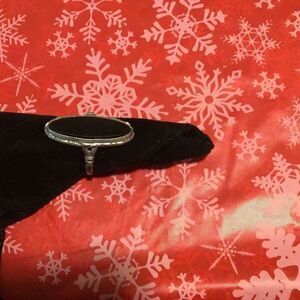 Ring vintage sterling silver and onyx ring size 5 1/2 to 5 and three-quarter